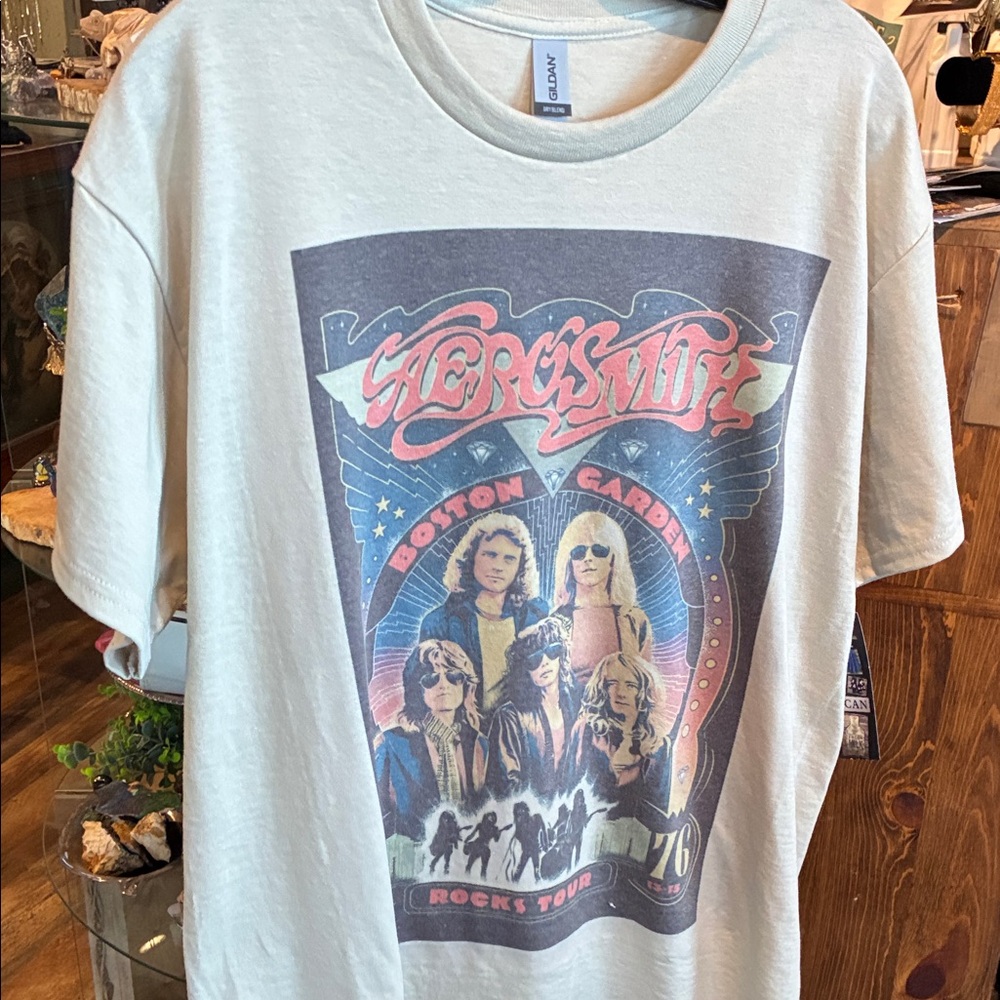 Title: Aerosmith 1976 Boston Garden “Rocks Tour” Vintage-Style Band Tee, T-Shirt - Picture 3 of 3